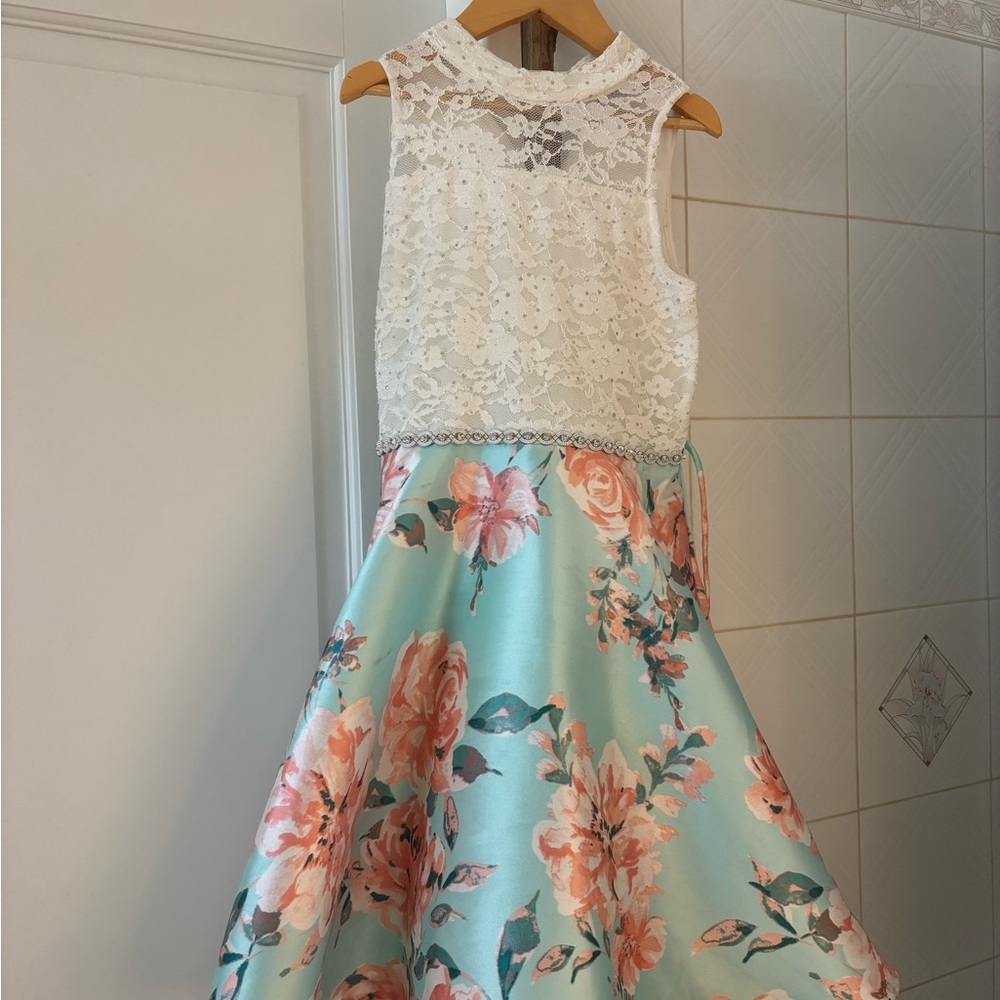 Girls formal hi-low dress.